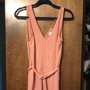 GAP Pink and Orange Capris Jumpsuit V-Neck Tie Waist